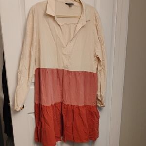 Colorblock Long Sleeve Dress
